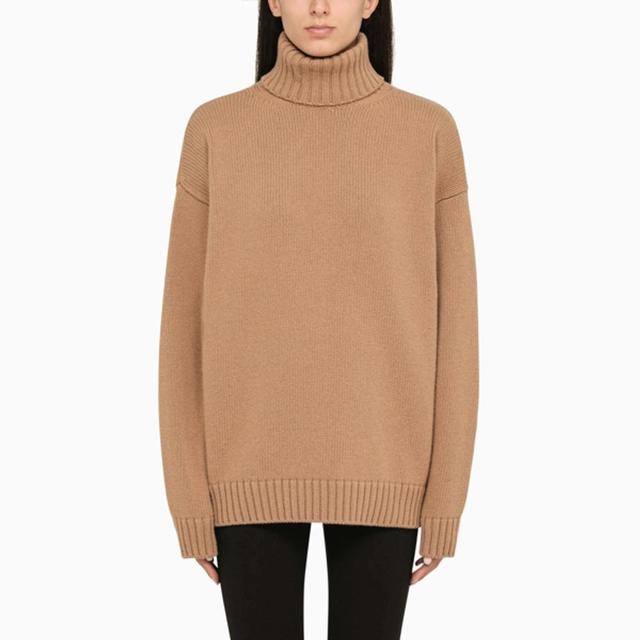 Turtleneck Knit Sweater In Brown Product Image