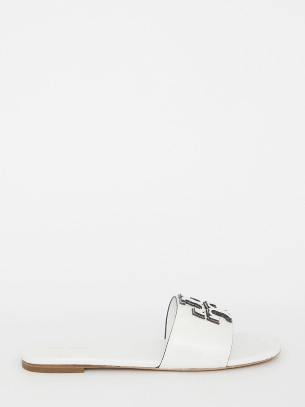 TORY BURCH Ines Leather Medallion Sandals In White Product Image