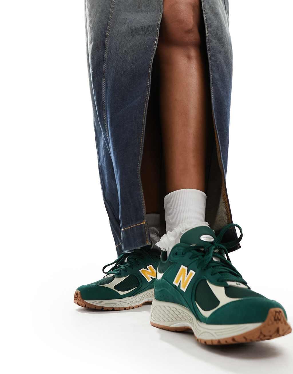 New Balance 2002 sneakers in green exclusive to ASOS Product Image