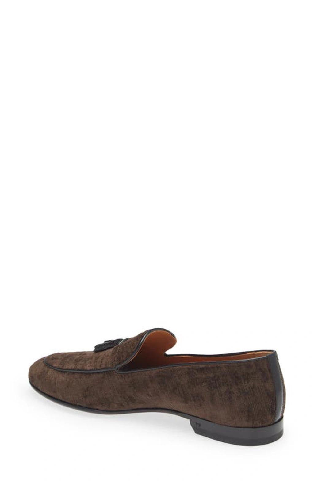 Linen Velveteen Loafer In Brown Product Image