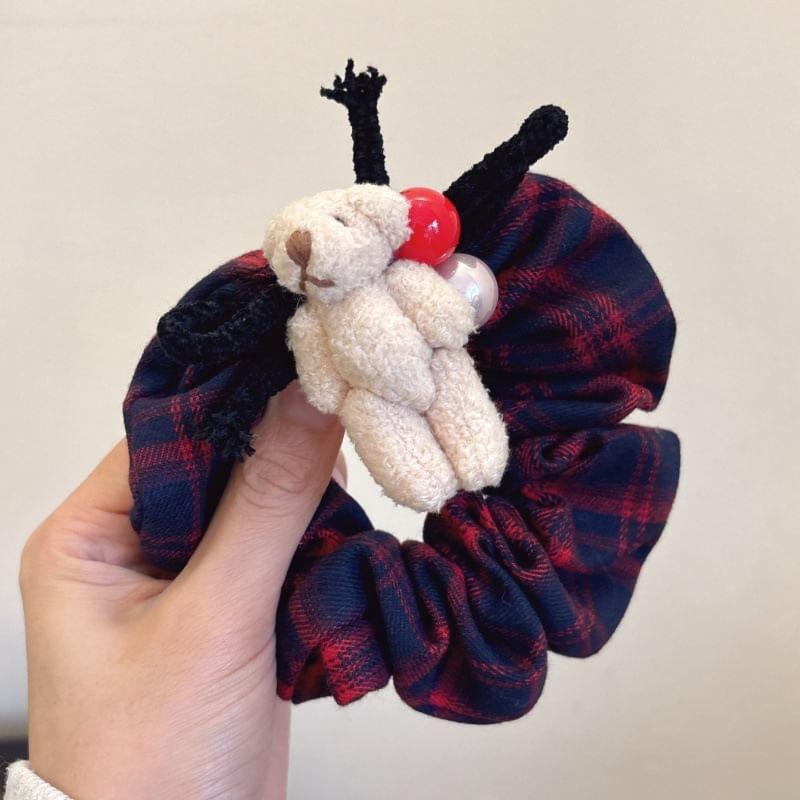 Bear Plaid Hair Scrunchie Product Image