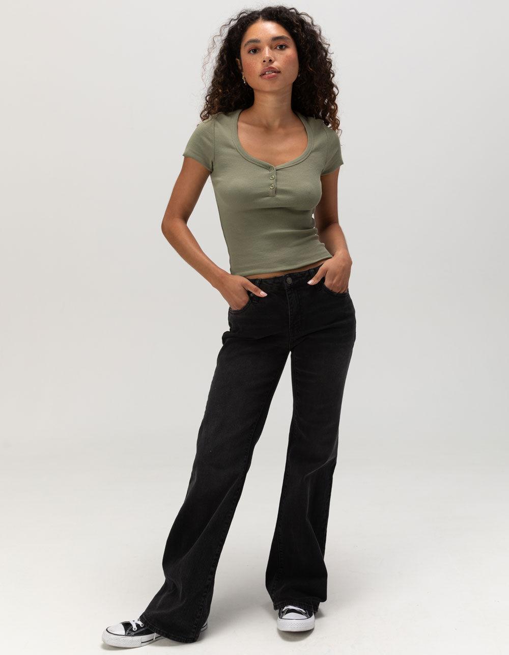 FULL TILT Womens Henley Top Product Image