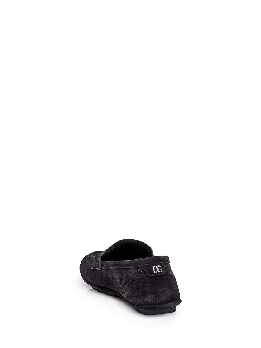 Logo-plaque Suede Loafers In Black Product Image