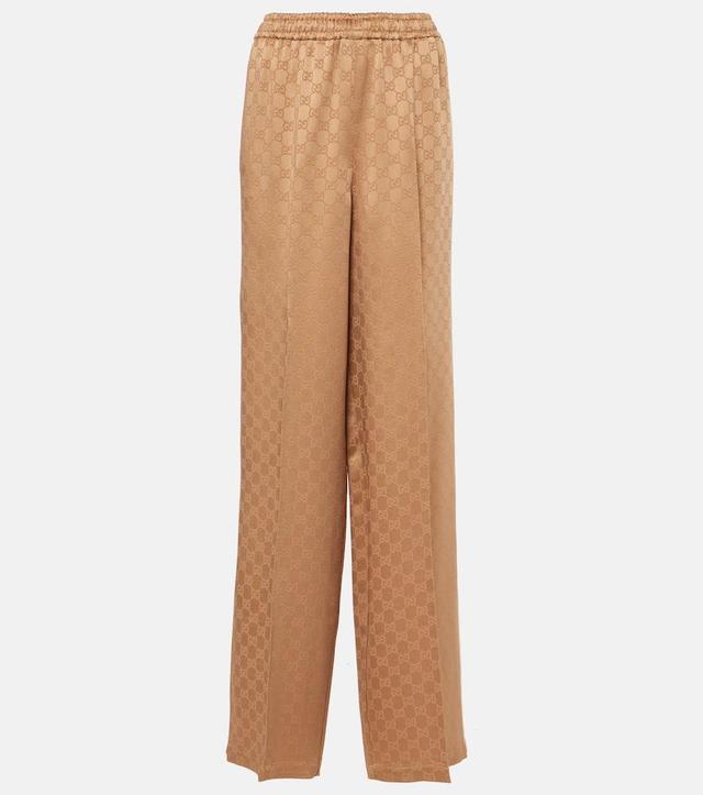 Gg Jacquard Pants In Brown Product Image