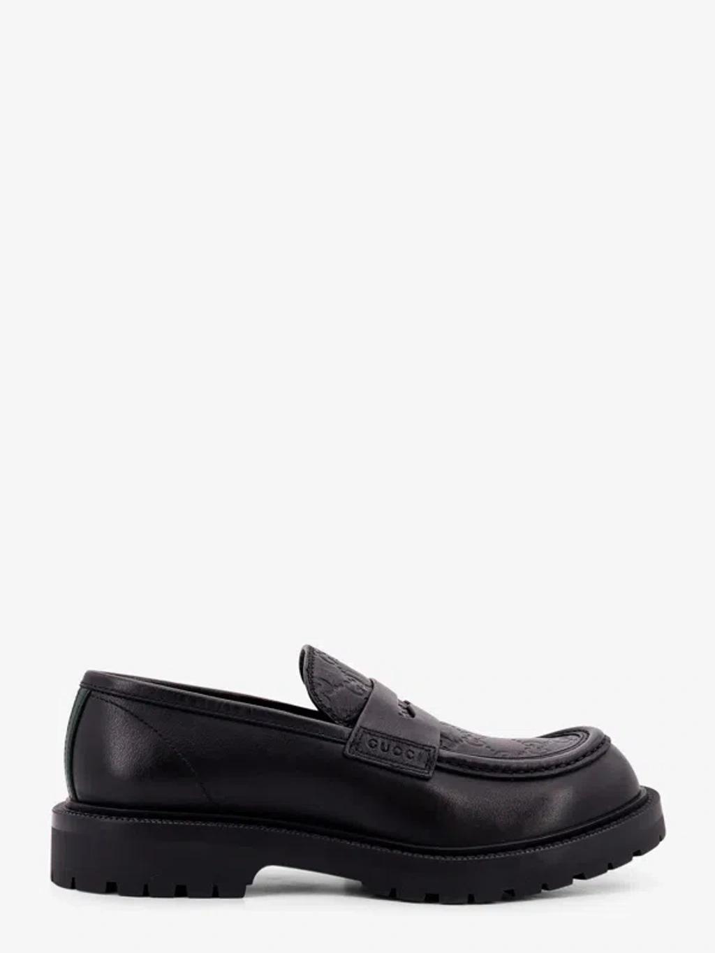 GUCCI Web-stripe Trim Loafers In Black Product Image