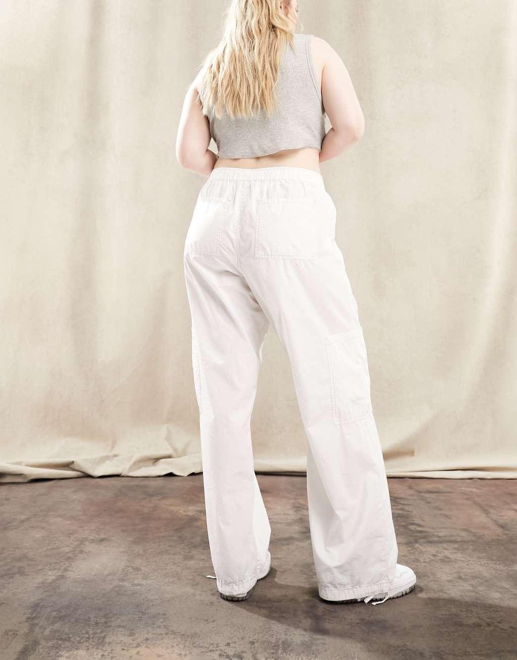 ASOS DESIGN Curve clean pull-on cargo pants in white Product Image