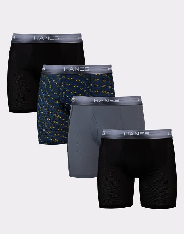 Hanes Ultimate Utility Pocket Mens Boxer Brief Underwear, X-Temp, 4-Pack Assorted S Product Image