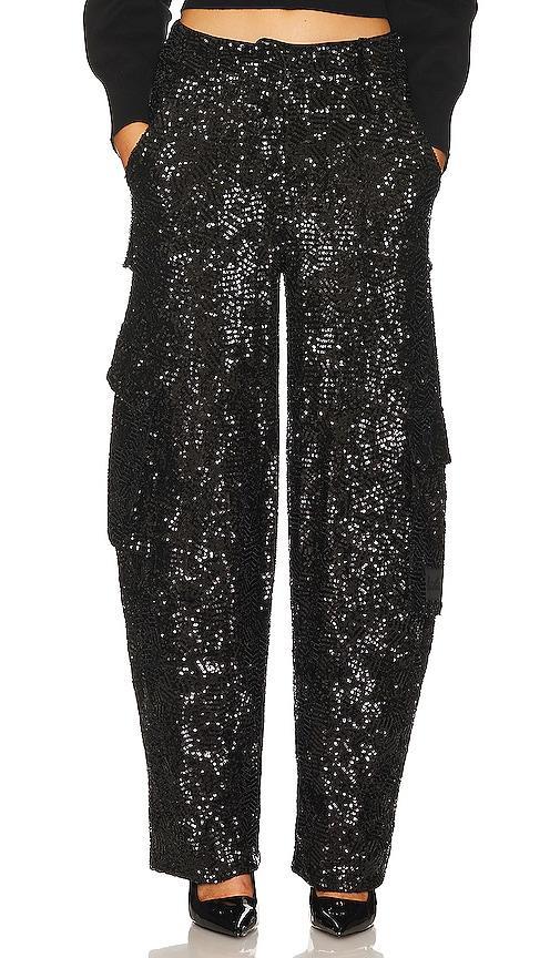 Sequined Straight-Leg Cargo Pants Product Image