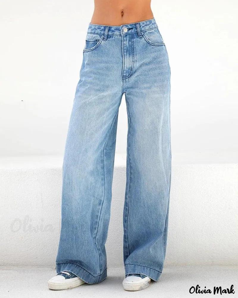 Olivia Mark – Wide-Leg Jeans with Zipper Fly product image