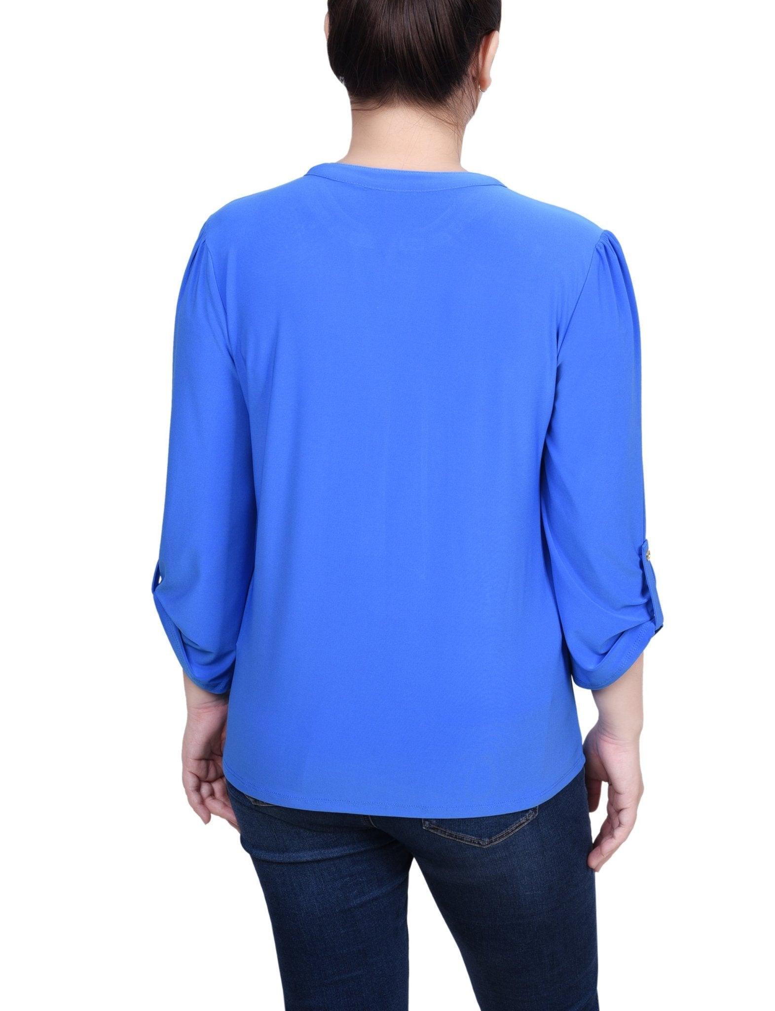 Pintuck Front Top With Chain Details - Petite Product Image