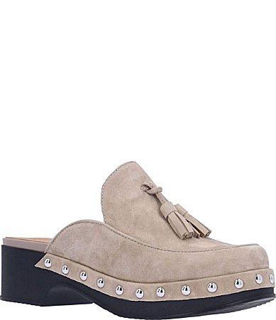 LAmour Des Pieds Gracen Suede Studded Tassel Clogs Product Image