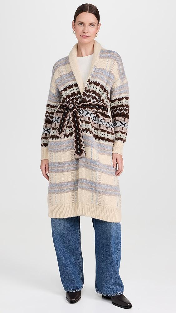 Lingua Franca Bianca Plaid Fair Isle Robe | Shopbop Product Image