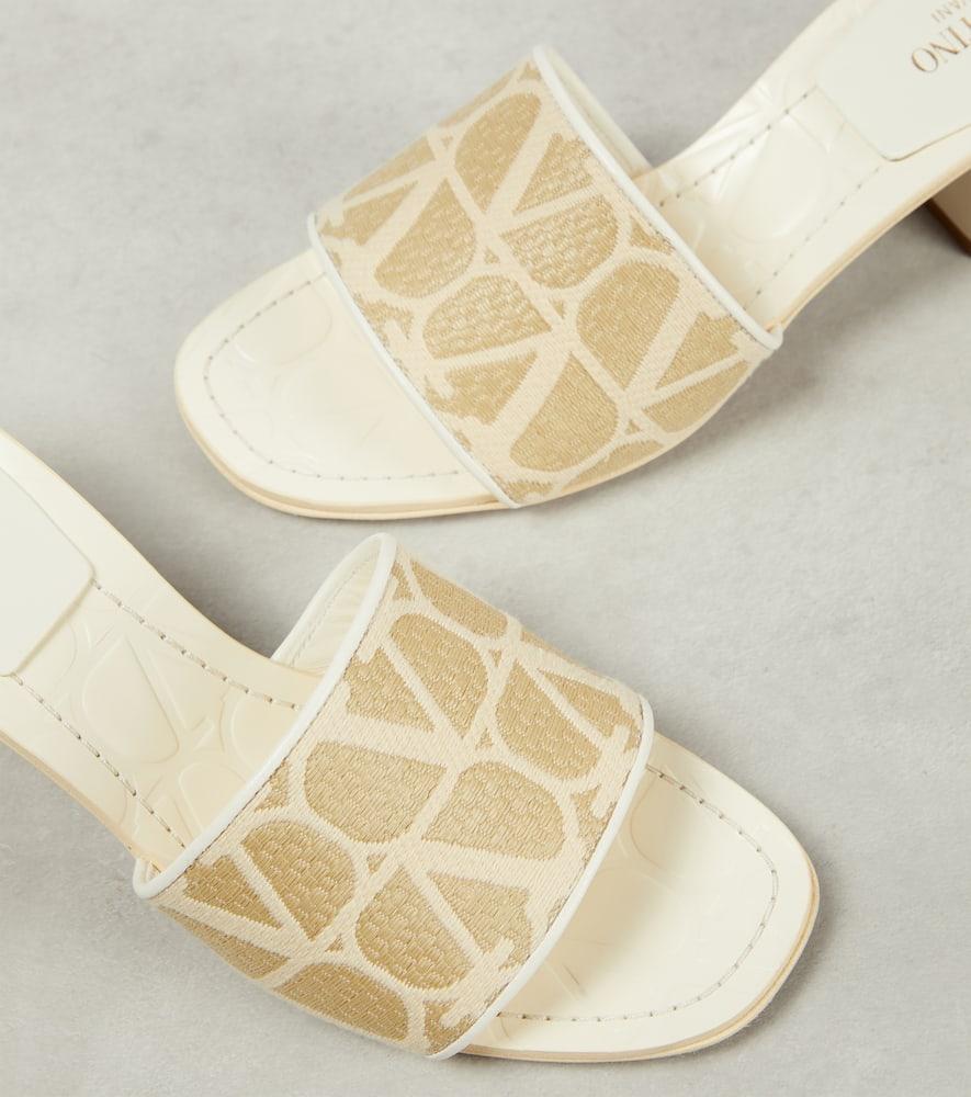 Valentino Vlogo 50 Toile Iconographe Sandal In Beige Product Image