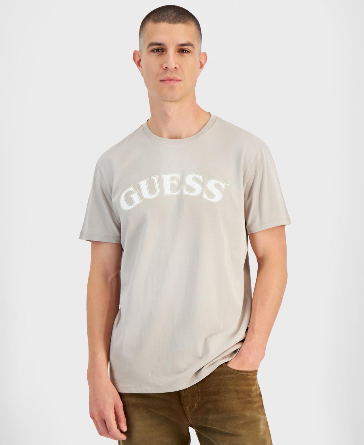 Guess Mens Short Sleeve Arched Logo Crewneck T-Shirt Product Image