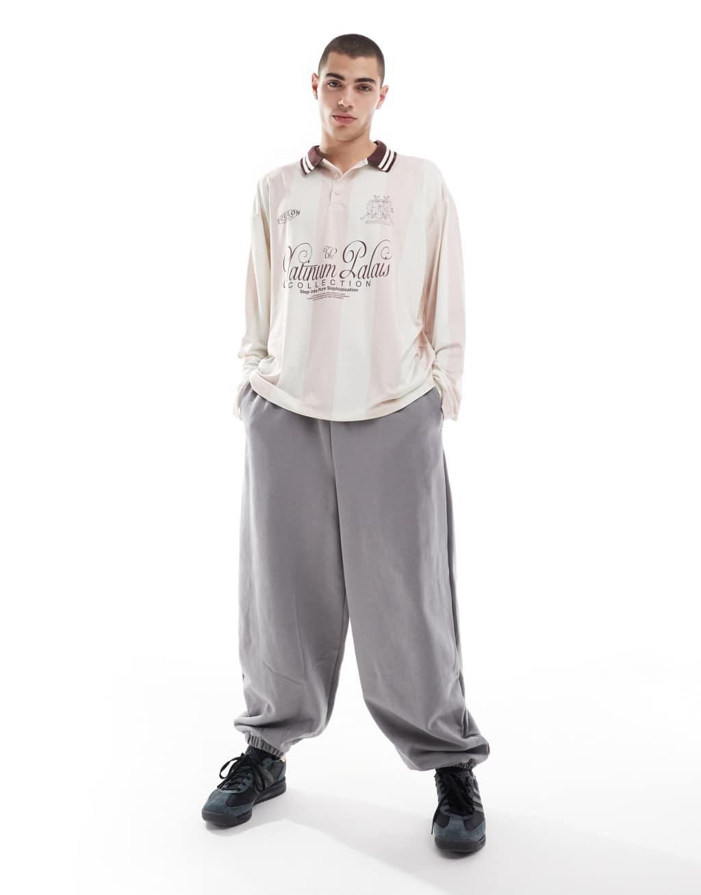 ASOS DESIGN balloon fit sweatpants in gray Product Image