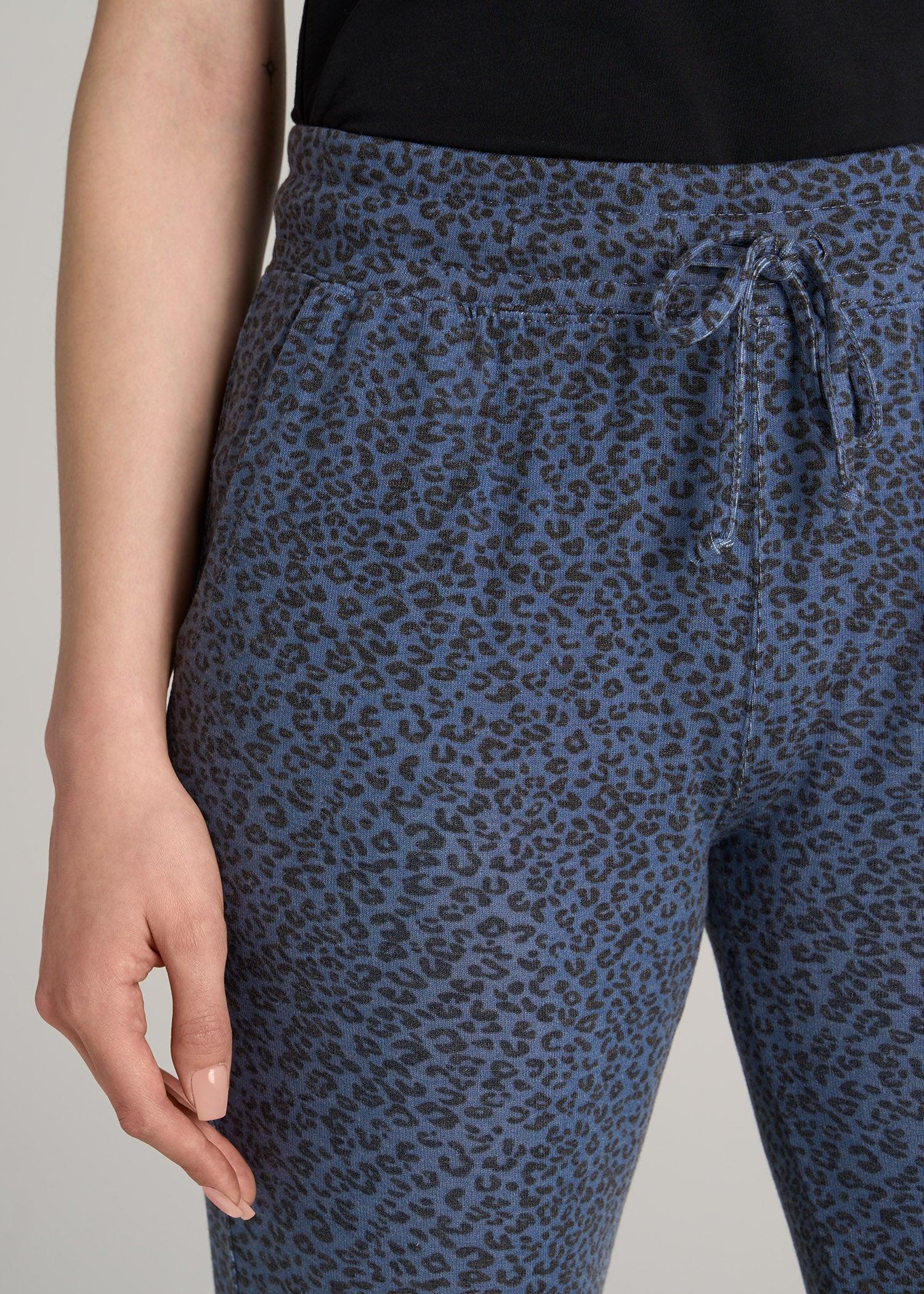 Cozy Lounge Joggers for Tall Women in Navy Leopard Female Product Image