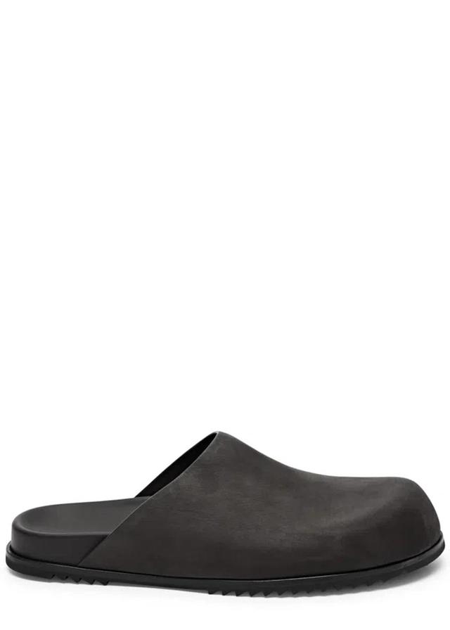 RICK OWENS Nubuck Sliders In Black Product Image