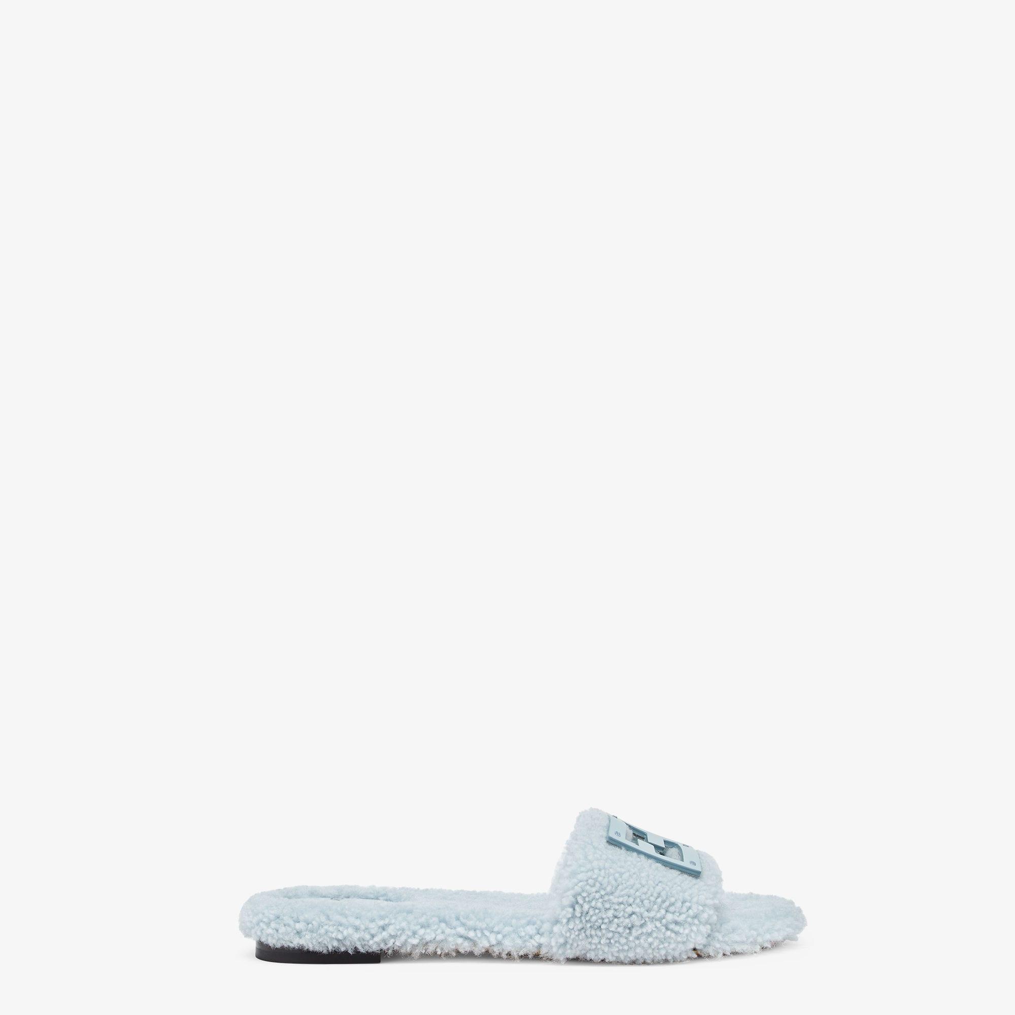 BaguetteLight blue shearling slides Product Image