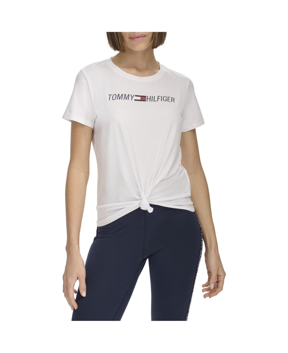 Tommy Hilfiger Womens Knot Front Logo T-Shirt Product Image