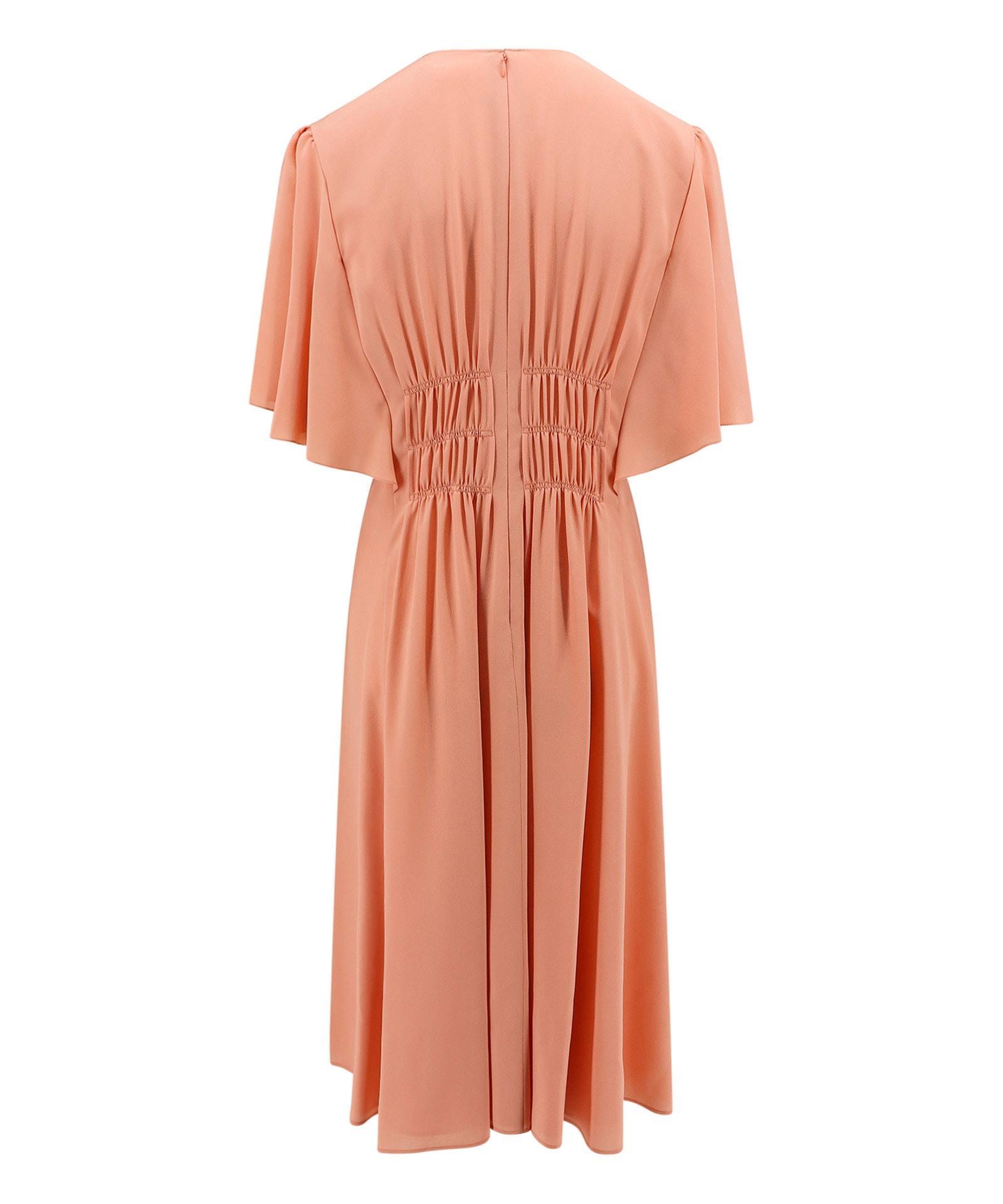 CHLOÉ Silk Dress With Frontal Drapery In Pink Product Image