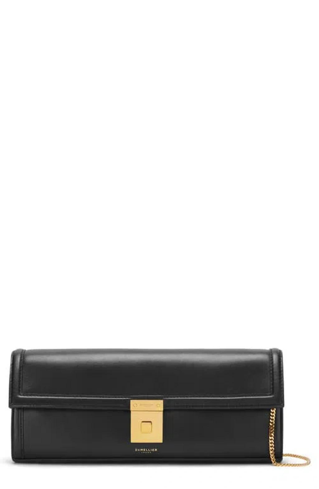 Paris Smooth Leather Clutch In Black Product Image