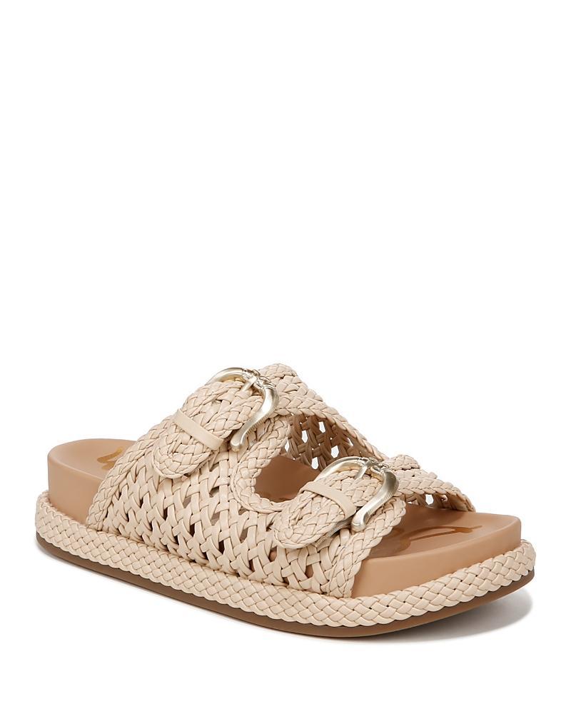 Sam Edelman Reid Buckle Platform Sandal Linen Woven Leather 9.0 Product Image