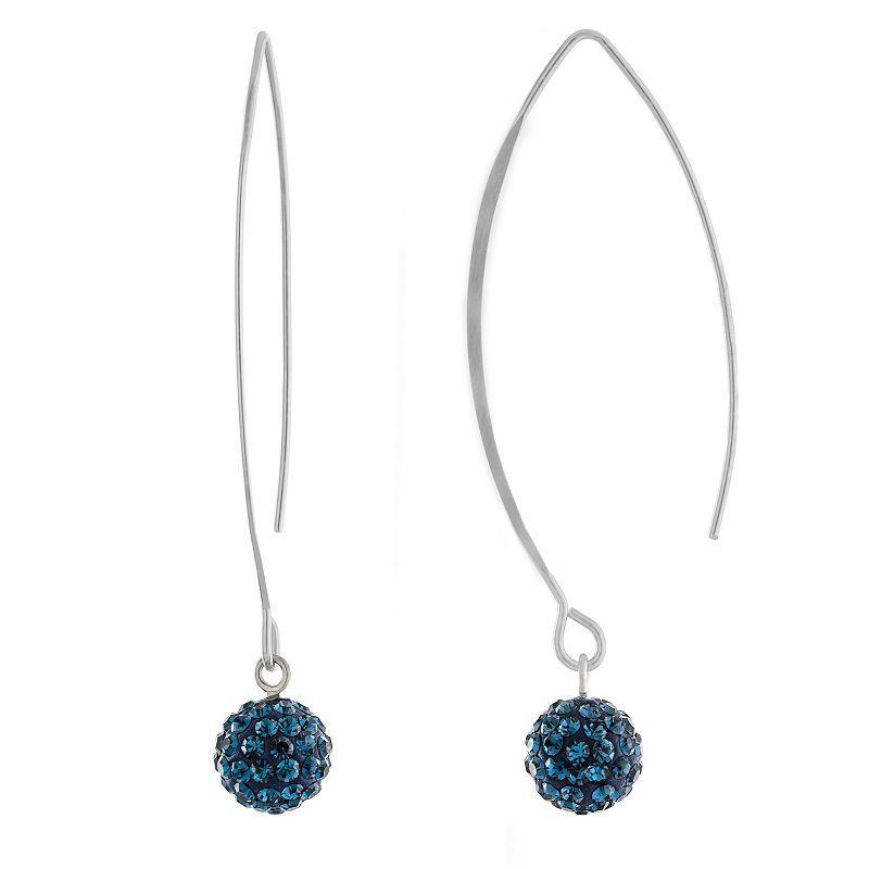 Main and Sterling Sterling Silver Crystal Thread Wire Drop Earrings, Womens, Blue Product Image