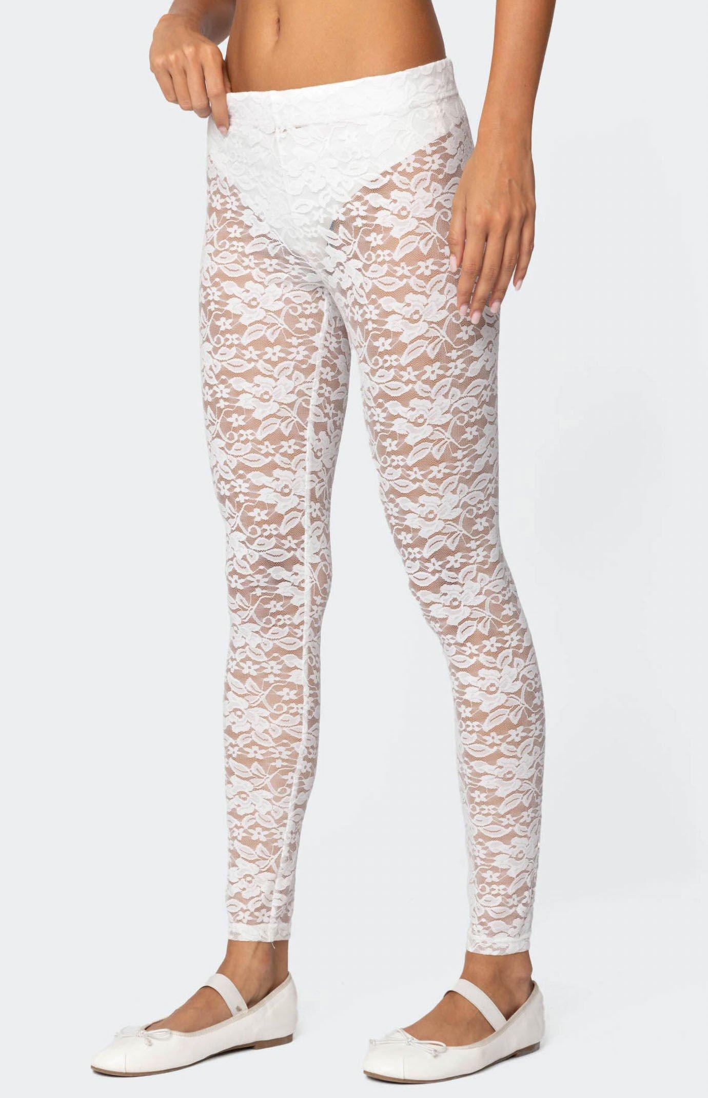 Edikted Women's Sheer Lace Leggings Product Image