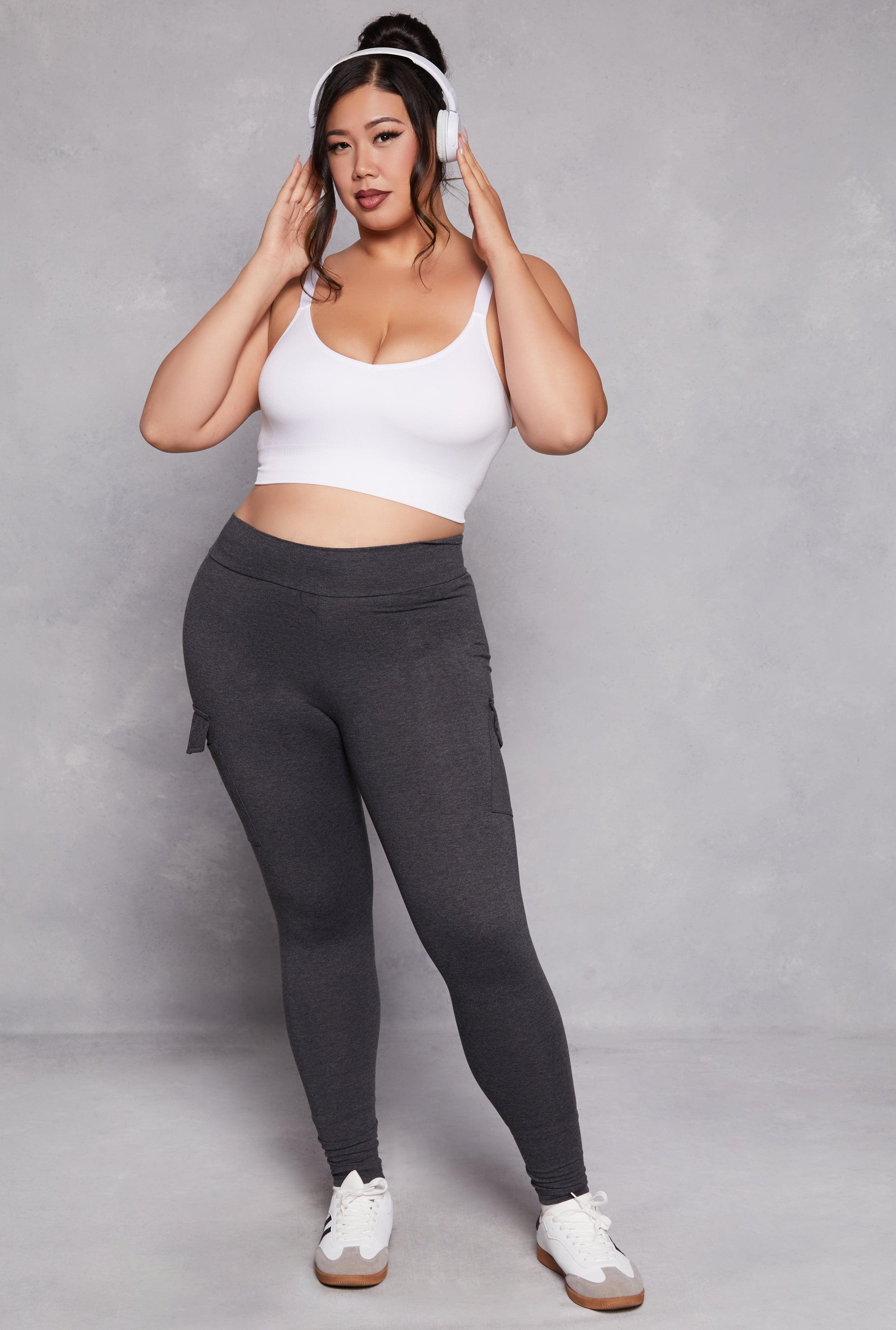 Womens Plus Size High Waist Cargo Leggings product image