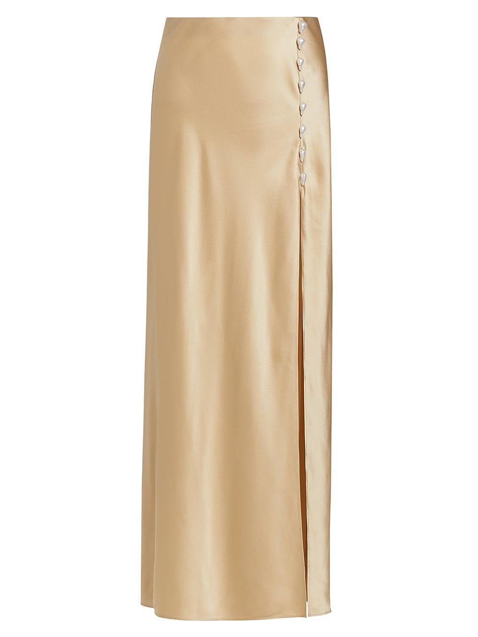 Womens Nolee Silk-Blend Maxi Skirt Product Image