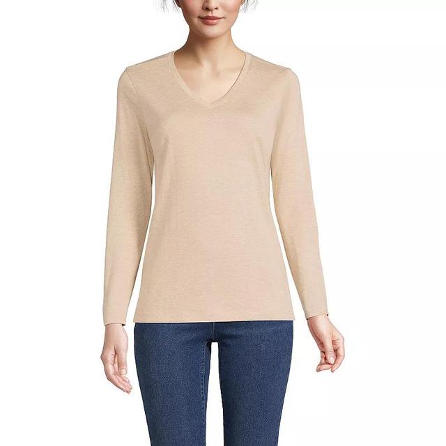 Womens Lands End Relaxed-Fit Supima Cotton V-Neck Tee Product Image