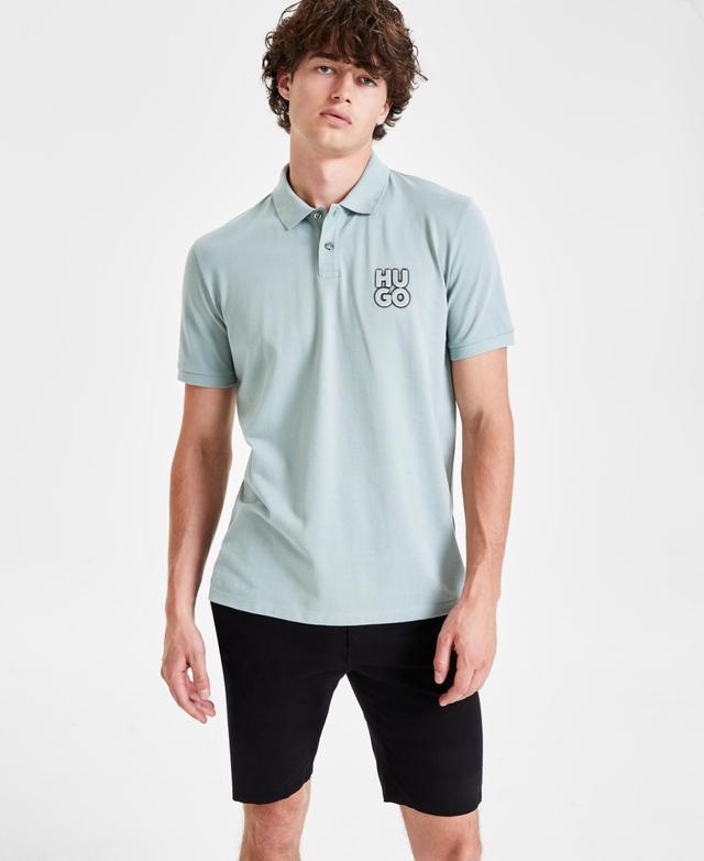 Hugo by Hugo Boss Mens Regular-Fit Logo-Print Polo Shirt Product Image