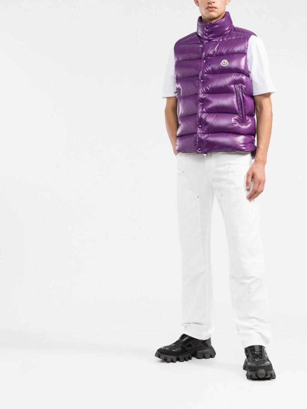 Tibb Logo-patch Padded Gilet In Purple Product Image