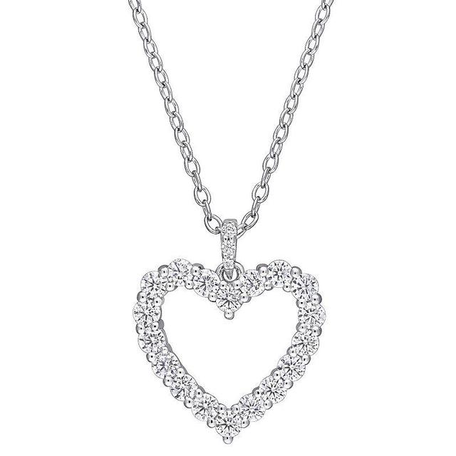 Stella Grace Sterling Silver 1/2 Carat T.W. Lab Created Moissanite Heart Pendant Necklace, Womens Product Image