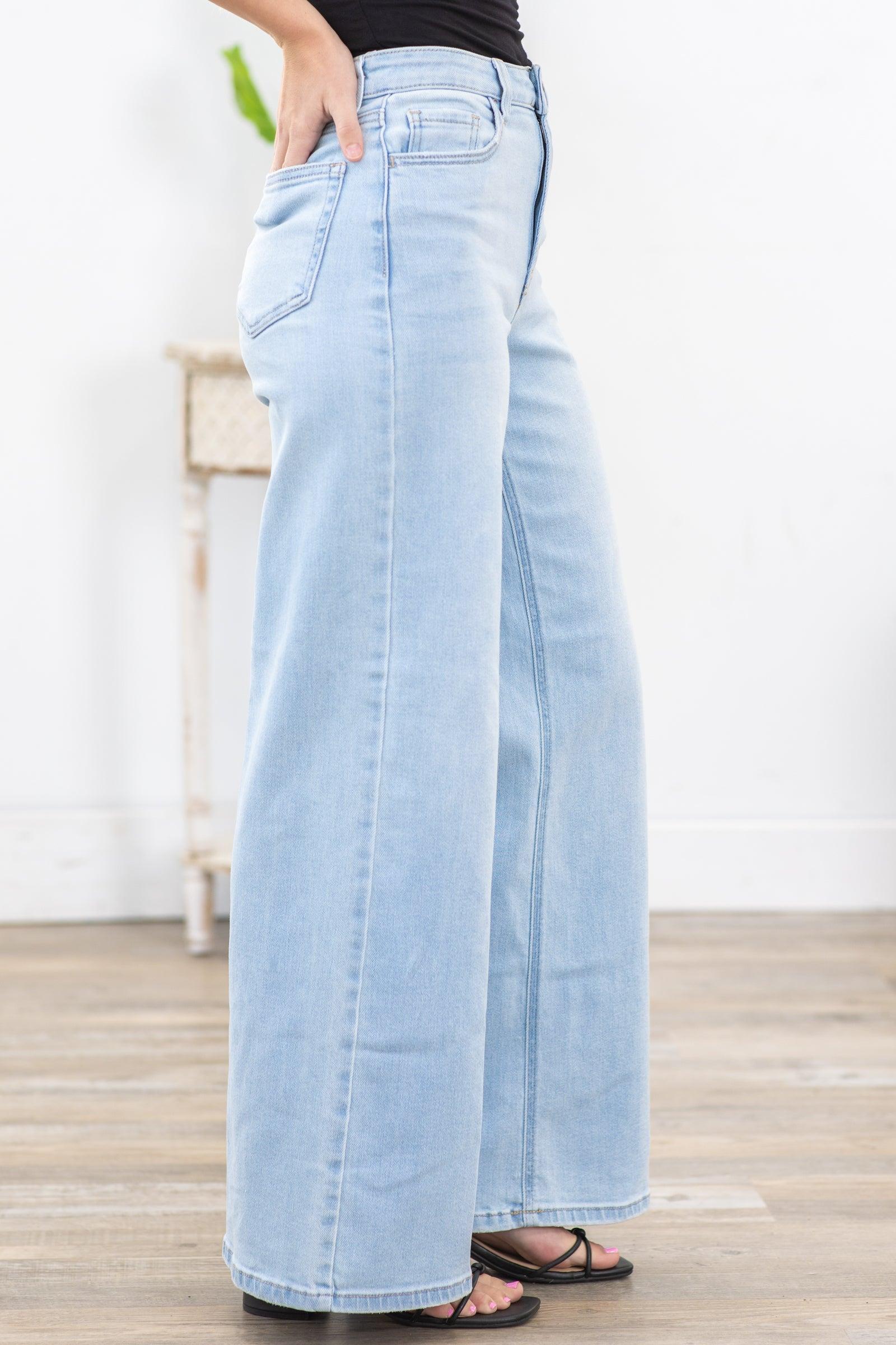 Cello High Light Wash Rise Wide Leg Jean Product Image