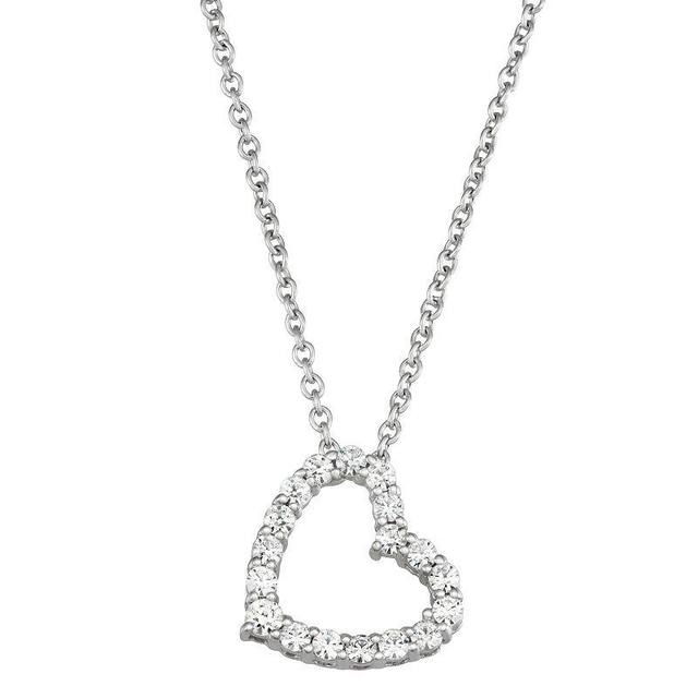 Charles & Colvard 3/10 Ct. T.w. Lab Created Moissanite Heart Pendant Necklace, White, 18 In Product Image