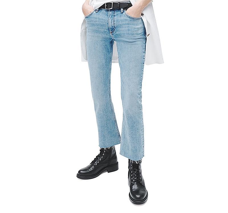 Womens Peyton Low-Rise Crop Stretch Boot-Cut Jeans Product Image