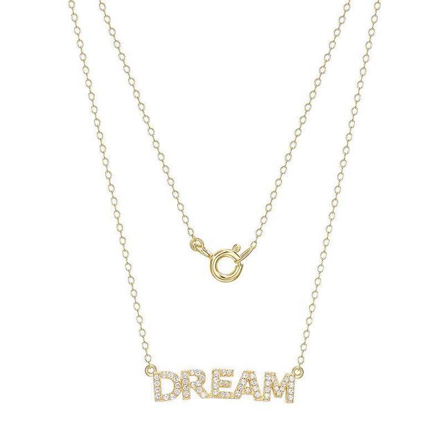 18k Gold Over Sterling Silver Cubic Zirconia Dream Necklace, Womens Gold Tone Product Image