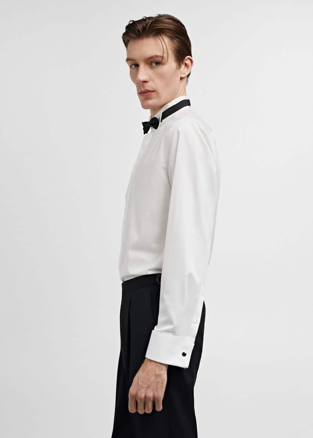 MANGO MAN - Slim-fit tuxedo shirt whiteMen Product Image