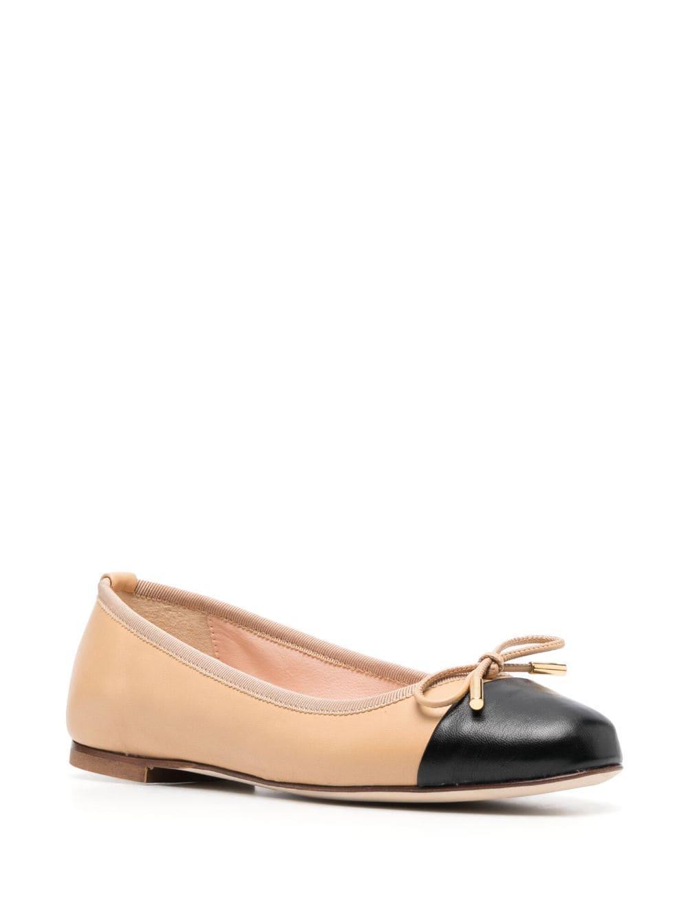 contrasting-toecap leather ballerina shoes product image