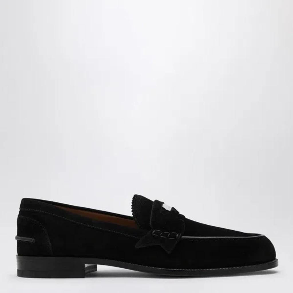 CHRISTIAN LOUBOUTIN Black Suede Penny Loafer Men Product Image