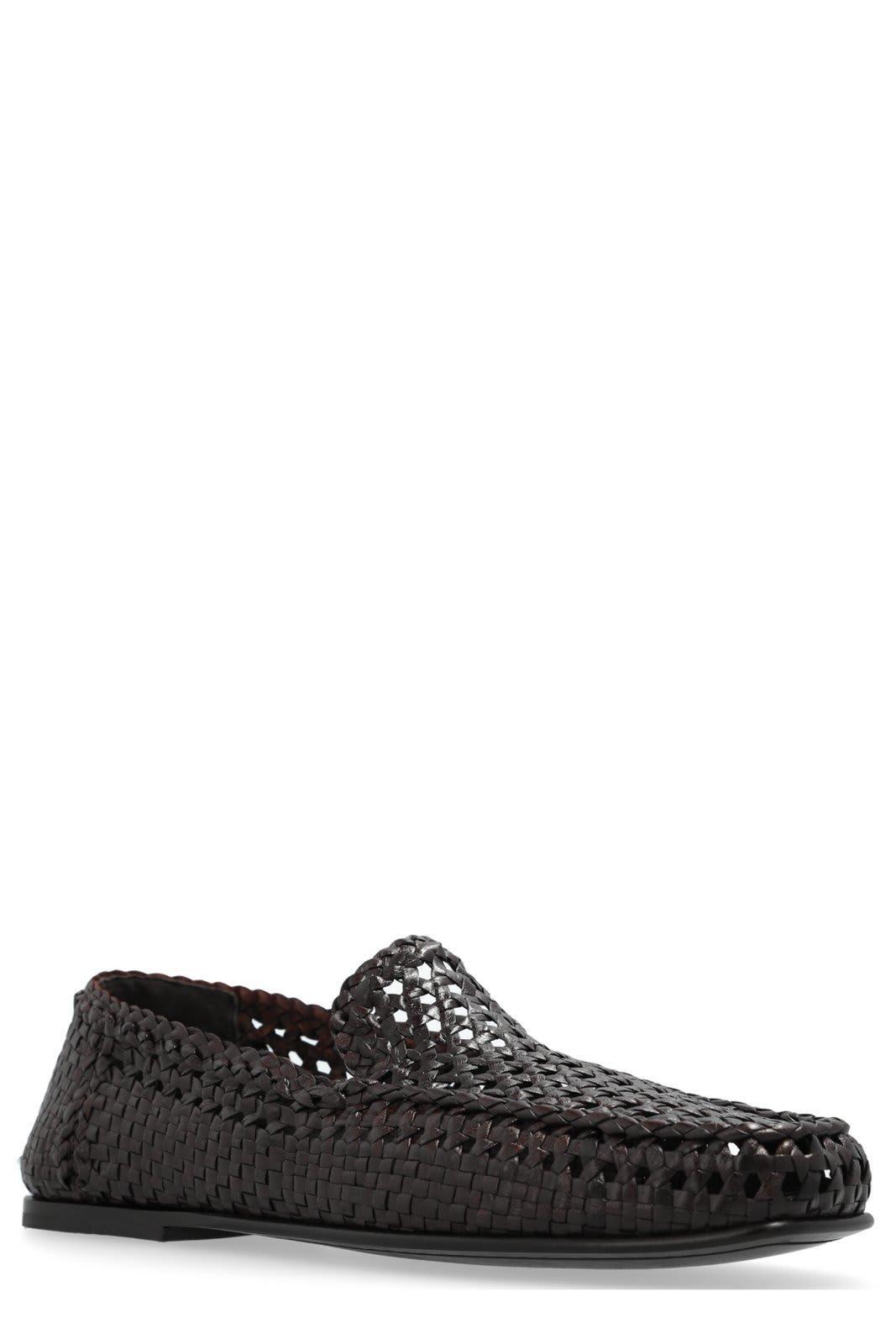 Interwoven Leather Loafers In Black Product Image