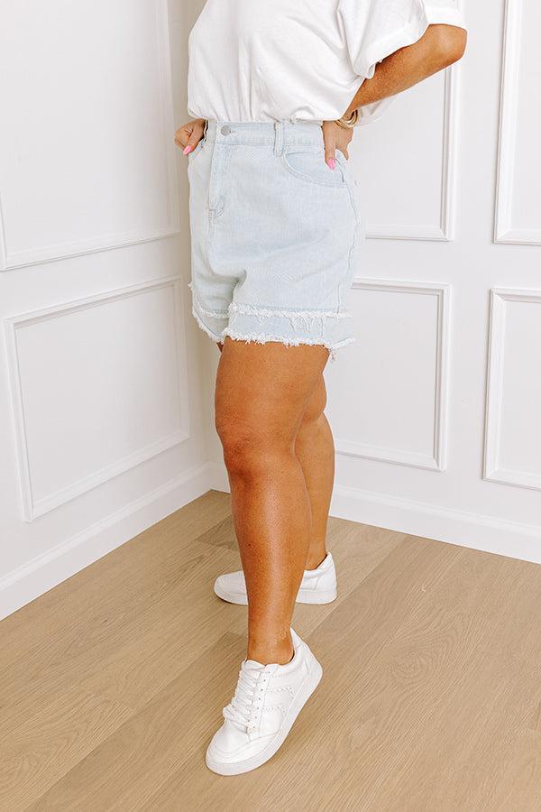 The Allura High Waist Frayed Shorts Curves Product Image