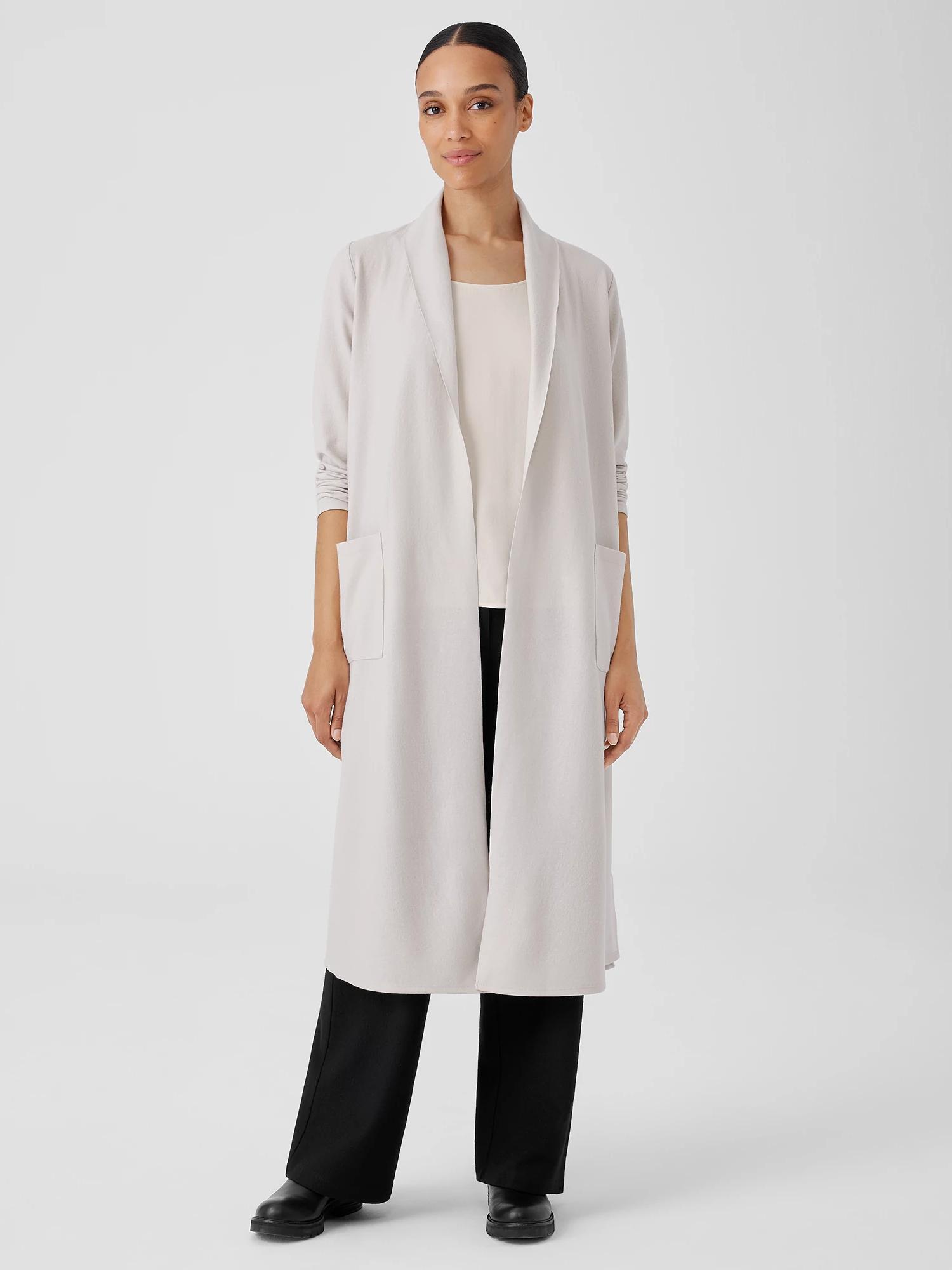 EILEEN FISHER Boiled Wool Jersey High Collar Jacketfemale Product Image