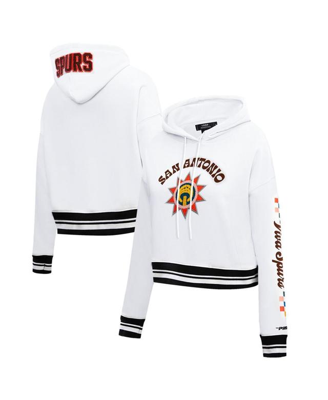 Womens Pro Standard White San Antonio Spurs 2023/24 City Edition Cropped Pullover Hoodie Product Image