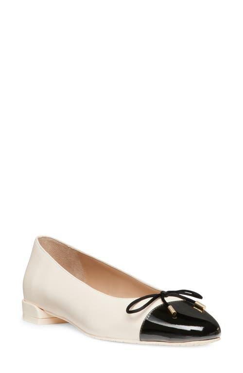 Stuart Weitzman Sleek Cap Toe Bow Flat Product Image