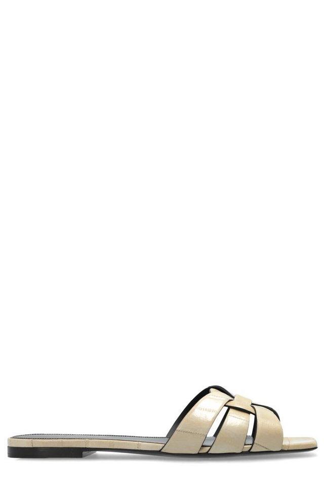 Tribute Open Toe Mules In White Product Image