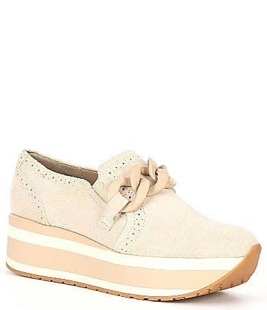 Dolce Vita Jhenee Suede Chain Detail Platform Loafers Product Image