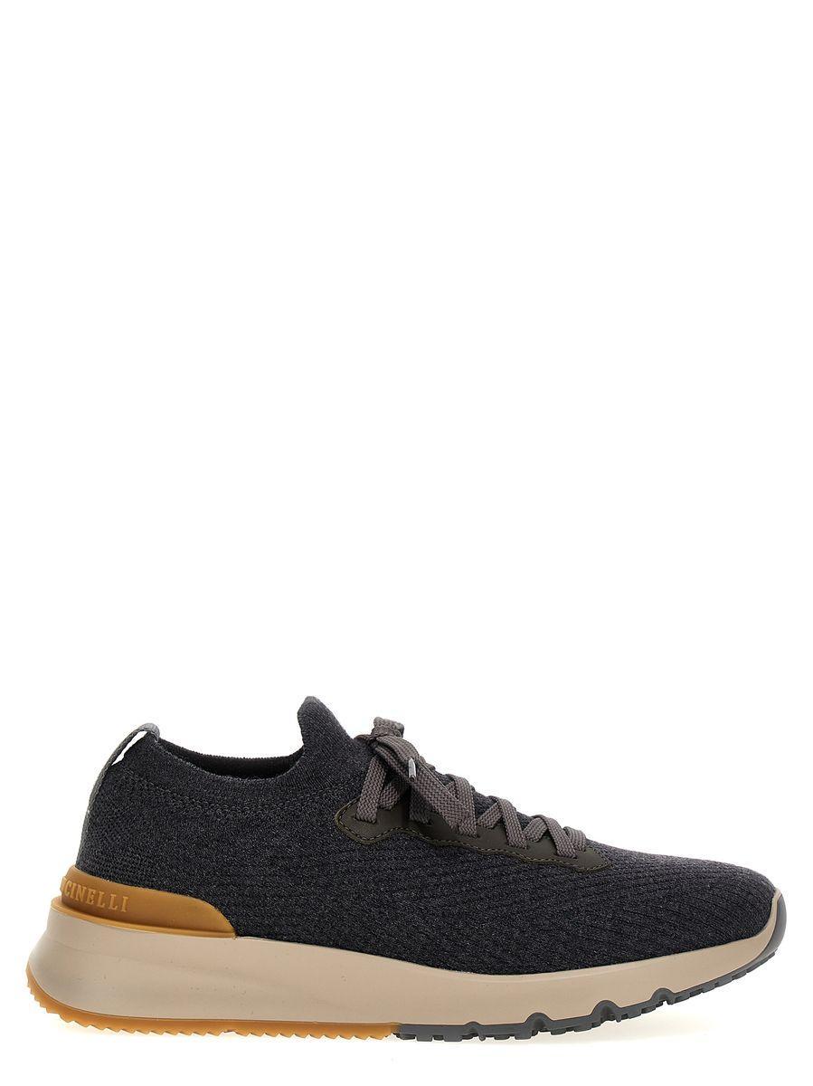 Dark Grey Knitted Sneakers Product Image