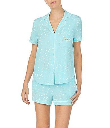 kate spade new york Confetti Dot Printed Mrs. Shorts  Top Jersey Bridal Pajama Set Product Image